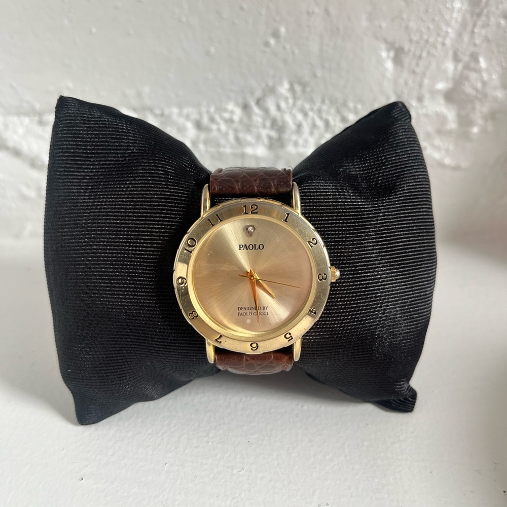 Paolo Gucci Gold and Brown Men's Watch